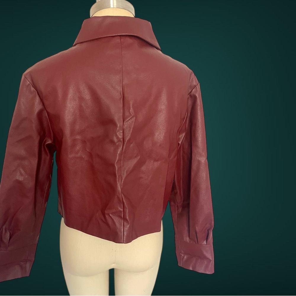 Burgundy Red Boxy Jacket - Picture 3 of 4